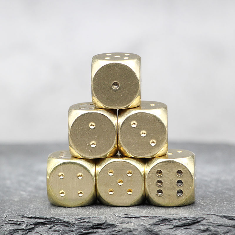 黄铜创意实心骰子筛子色子纯铜酒吧娱乐用品ktv棋牌麻将筛子批发
