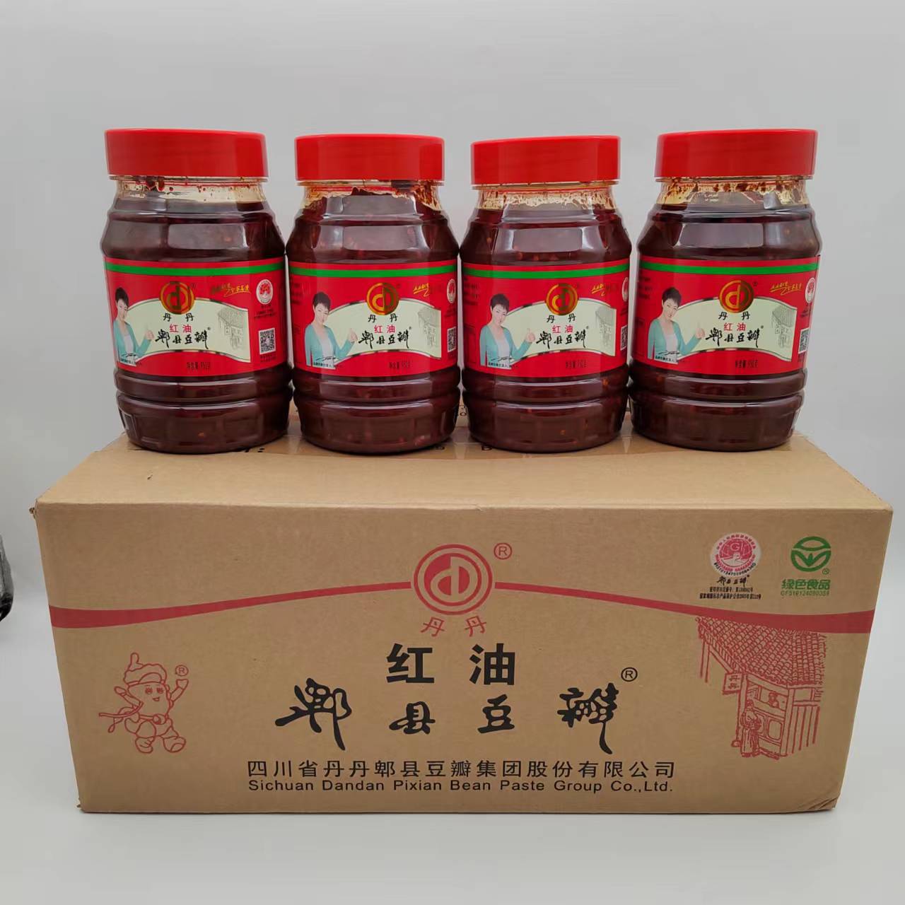 丹丹郫县豆瓣酱950g*8瓶整箱红油豆瓣辣椒酱四川郫县豆瓣酱餐饮