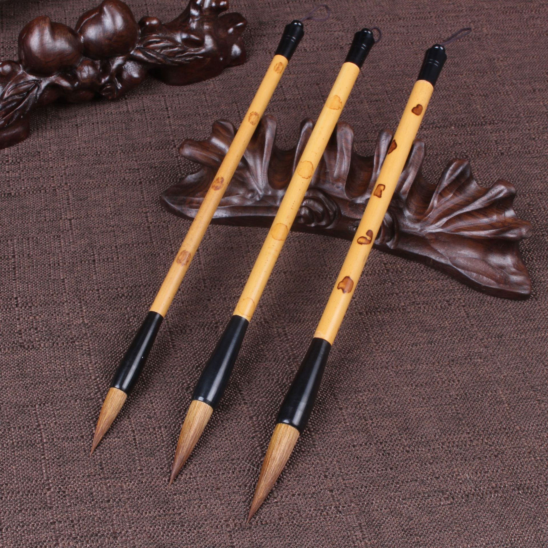 大兰竹长峰狼毫毛笔勾线行草瘦金字体书法班定制黄竹书写流畅绘画