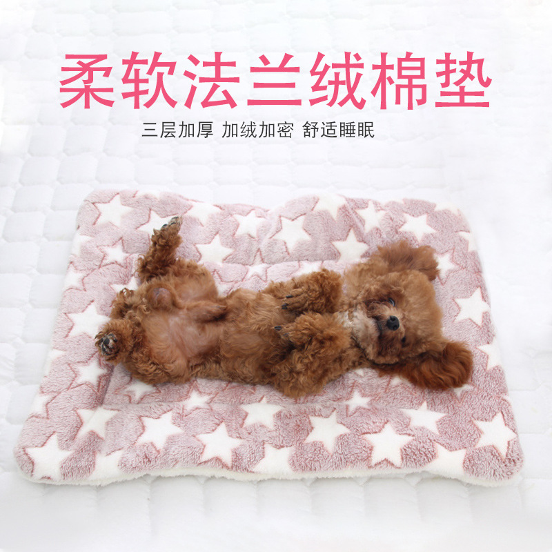 Pet Mat Autumn and Winter Flannel Pet Warm Cat Pad Dog Mat Thickened Dogs and Cats Pet Bed Pet Bed