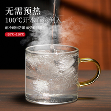 W1TR茶杯玻璃小茶杯家用功夫茶套装品茗杯喝茶杯子透明水杯架带把
