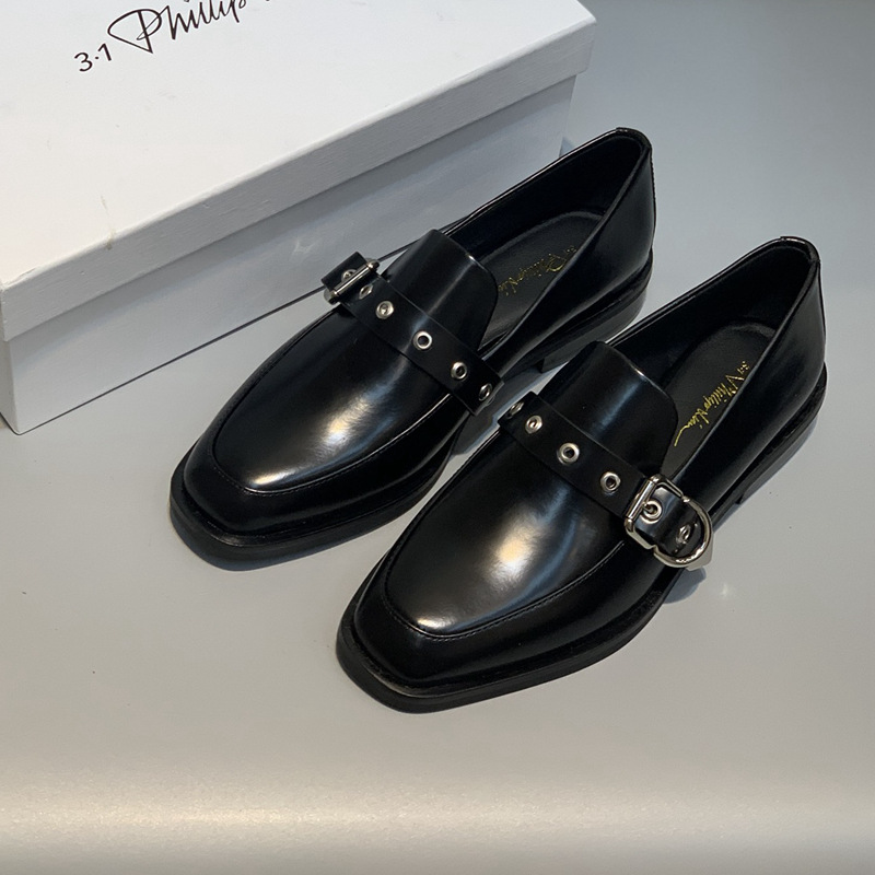 高端欧美小众酷酷皮带扣装饰切尔西乐福鞋小皮鞋-阿里巴巴