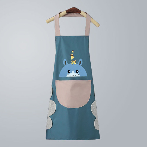 New Chinese Style Erasable Hand Apron Women's Kitchen Waterproof and Oilproof Apron Fashion Korean Style Couple Overclothes Cooking Overalls