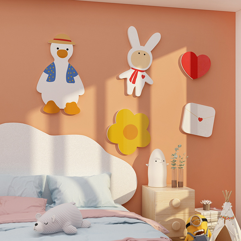 ins遮丑贴纸画儿童房间布置墙面装饰品女孩网红卧室书桌床头公主