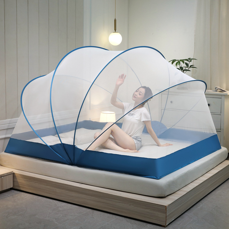 New Tik Tok Online Sensation Installation-Free Folding Mosquito Net Upgraded Steel Wire Space Top Bottomless Encryption Tent Yarn Wholesale