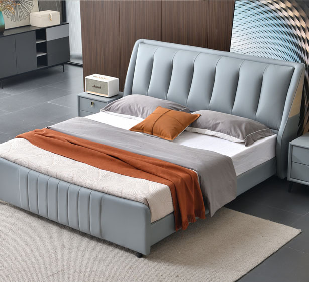 2022新款t08#轻奢风软床 植物真皮 手感细腻柔软 时尚舒适 双人床