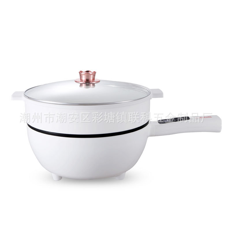 Multifunctional Portable Electric Frying Pan Double-Use Non-Stick Pot with Steamer Dormitory Home Smart Pot