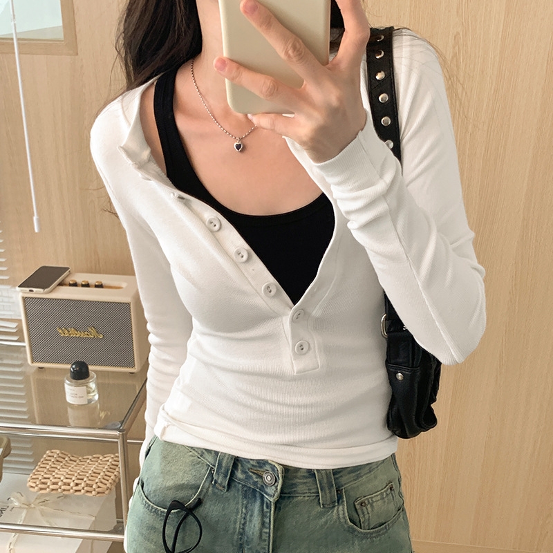 White Bottoming Shirt for Women 2024 Early Spring New Women's Clothing Thread All-Match Top Design Sense Niche Long Sleeve T-shirt Fashion Women Clothes