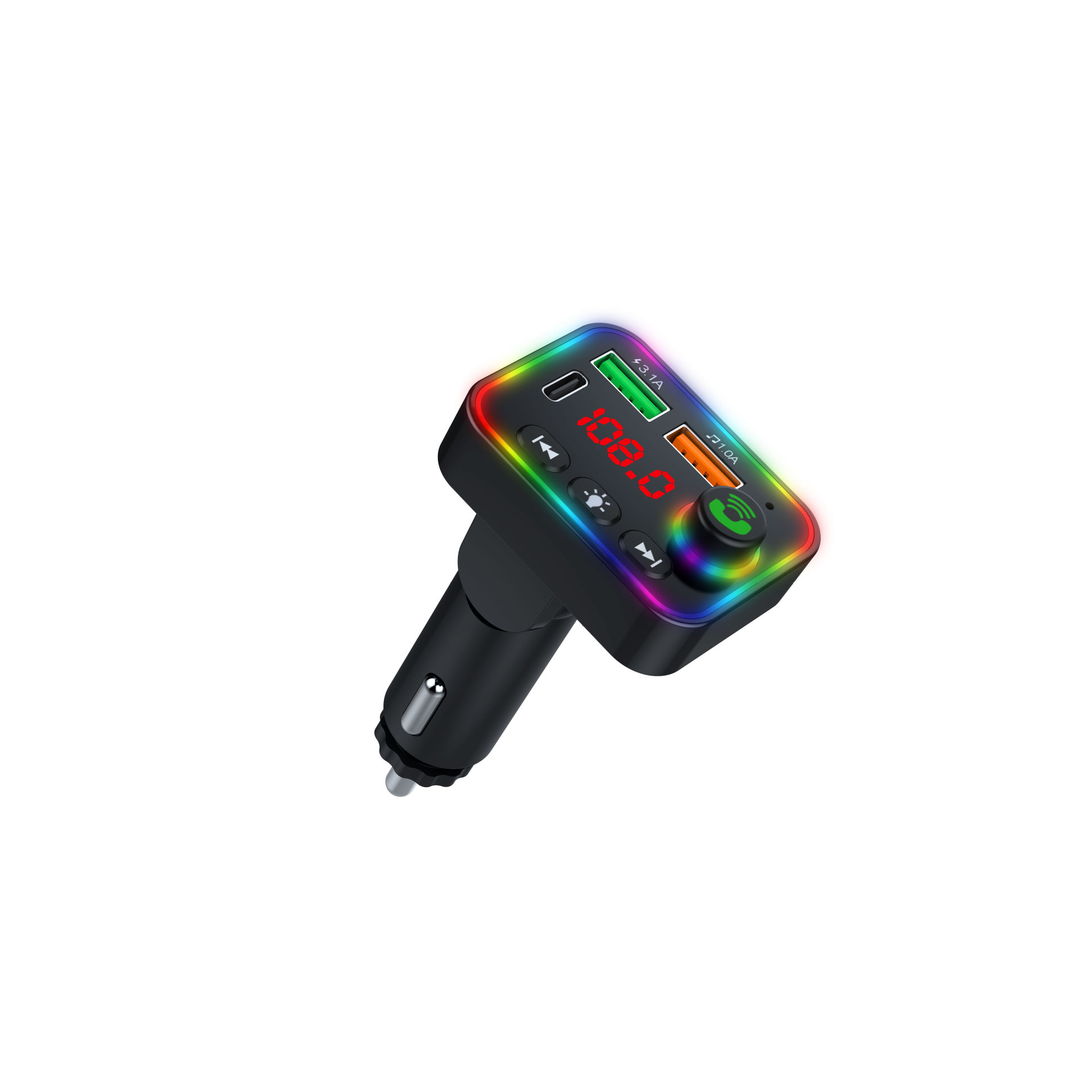 Cross-Border E-Commerce Factory Direct Sales Car P4 Bluetooth Mp3 Hands-Free Call Voice Broadcast Pd Charging Usb Flash Disk