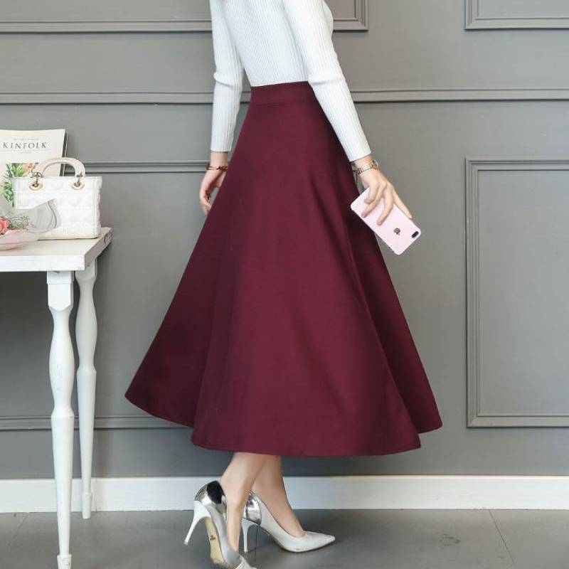 半身喇叭裙松紧腰半身裙长裙高腰显瘦大摆裙女百搭大码中长可代发