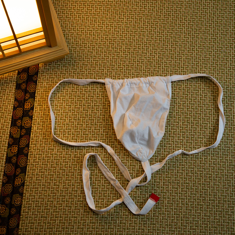 熊熊便利店男士日式丁字裤和风六尺裈日本纯白兜裆布和服相扑内裤