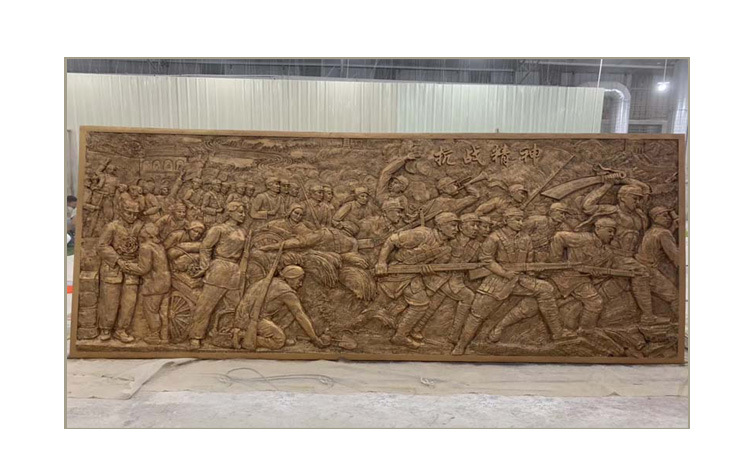 仿铜浮雕雕塑户外园林校园广场历史革命文化背景墙玻璃钢浮雕雕塑