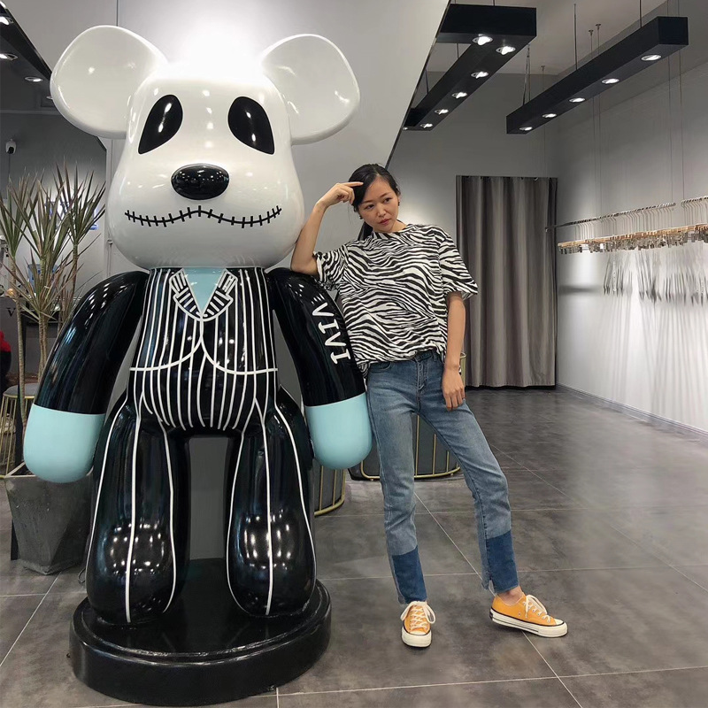 暴力熊积木熊公仔网红店门口酒吧装饰落地大摆件玻璃钢雕塑-阿里巴巴