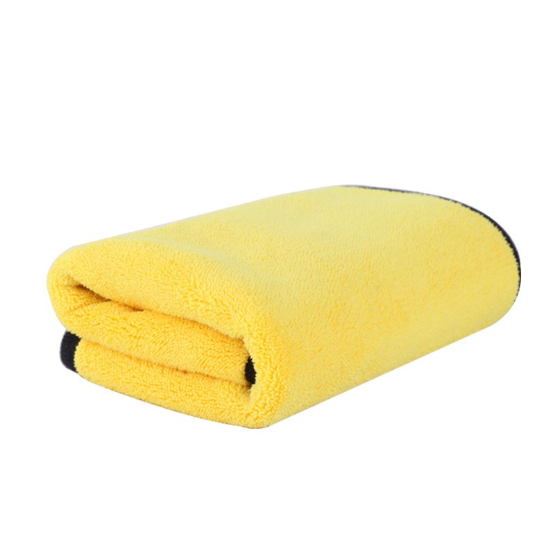 Yi Ju Yellow Gray Two-Color Fine Fiber Thickened Car Wash Wholesale Towels Soft plus Velvet Strong Absorbent Car Towel Manufacturer