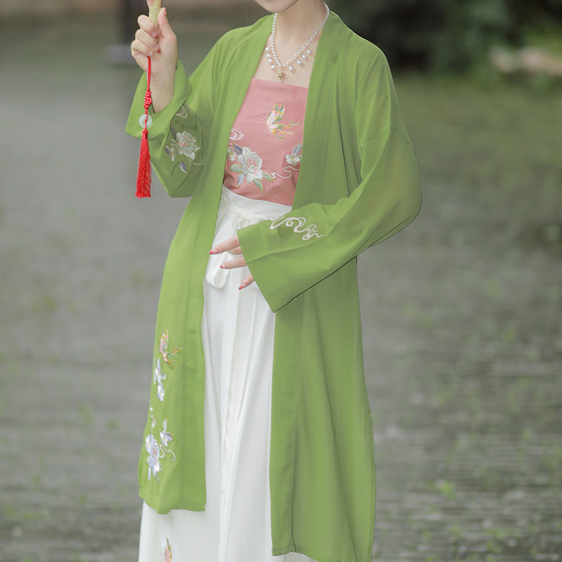 原创汉服女【清雪】宋裤三件套宋制对襟褙子刺绣日常春夏款