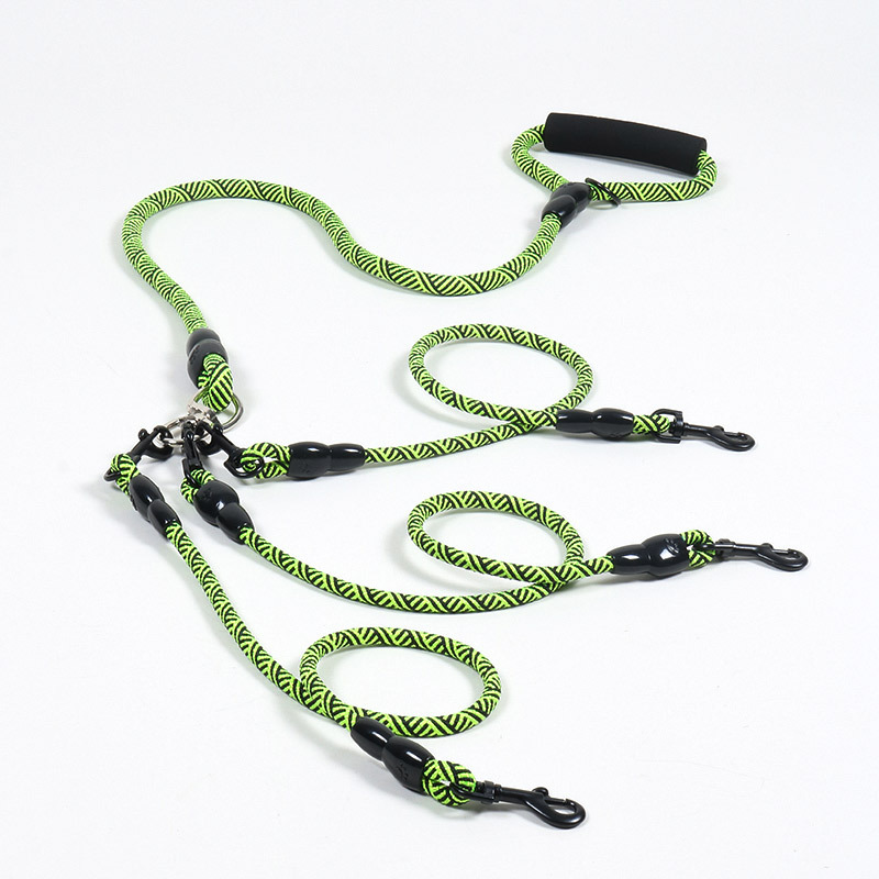 One Drag Two Drag Three Multi-Head Double-Head Detachable Traction Belt Dog Leash Dog Leash Traction Dog Leash Wholesale Pet Hand Holding Rope