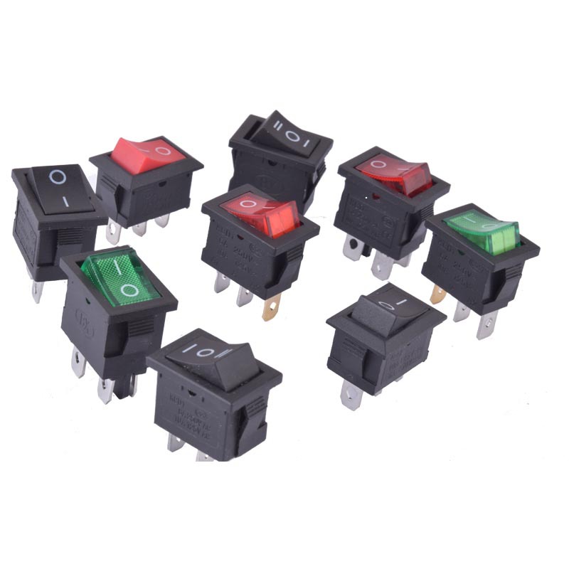 15*21小船型开关kcd1带灯船形饮水机电子秤翘板电源按钮2脚6a250v