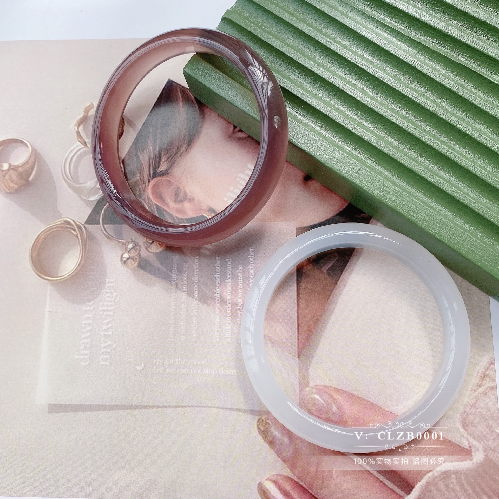 雏灵荔枝冻手镯女帝王紫玉髓水晶玉镯白玉冰种荔枝冻细条少女心