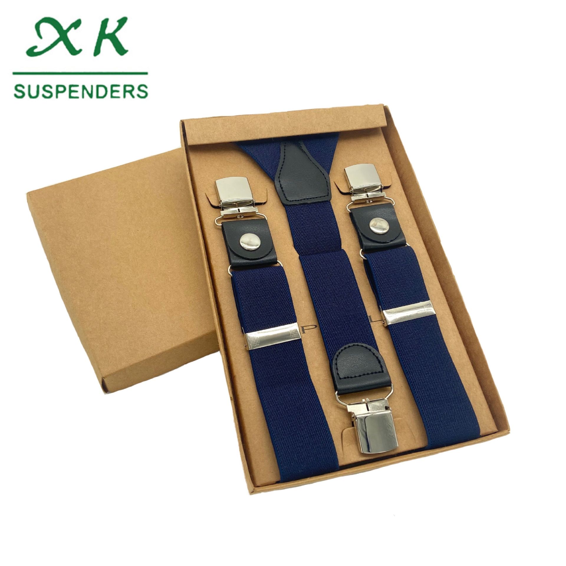 Elastic Pants Strap Clip Business Men‘s 3-Clip Suspender Gift Box Suit Pants Adult Suspenders Suspender