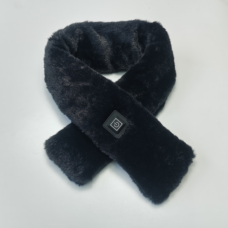 Cross-Border New Arrival Imitation Rabbit Fur Heating Scarf USB Winter Warm Heating Christmas Scarf Cervical Support Charging Scarf