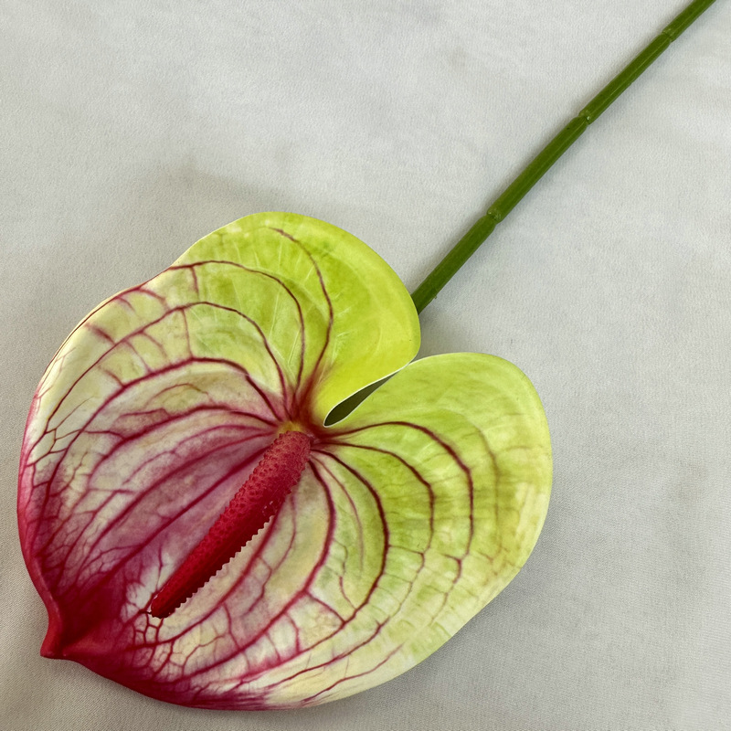 Meichun Small Anthurium Andraeanum Lind Artificial Green Plant Home Single Small Anthurium Andraeanum Lind Flower Arrangement Accessories Soft Glue Artificial Flower