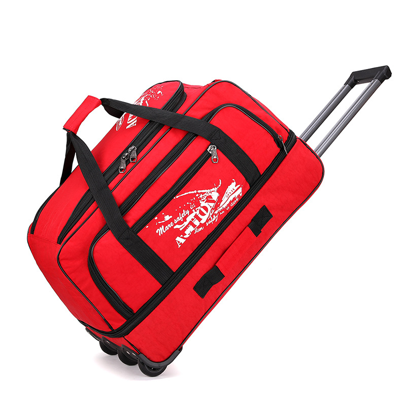 Trolley Bag Oxford Cloth Backpack Unisex Boarding Briefcase Travel Waterproof Folding Luggage Bag