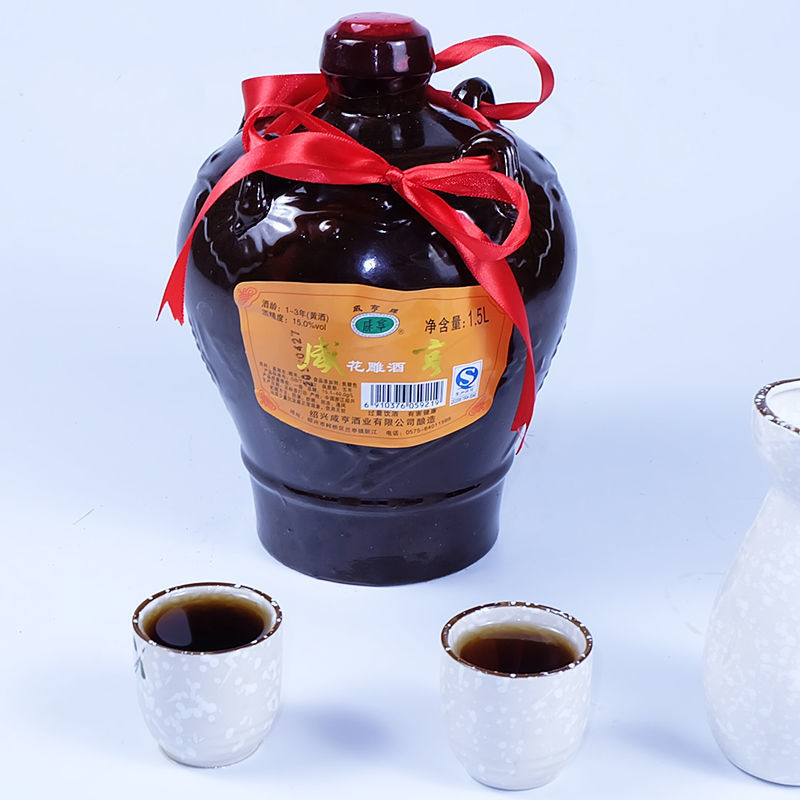 【咸亨专卖店直销】绍兴咸亨花雕酒3斤坛装半干型老酒加饭糯米酒