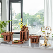 木质甜品台摆件展示架面包托盘蛋糕点心架中式自助餐冷餐茶歇摆台