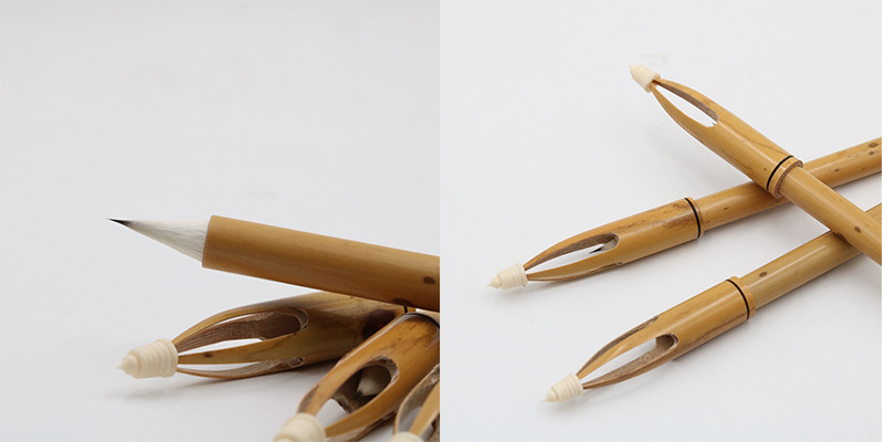 寻艺轩1:1复刻正仓院缠纸笔芯若铁颖笔尖灵活湘妃竹小楷笔