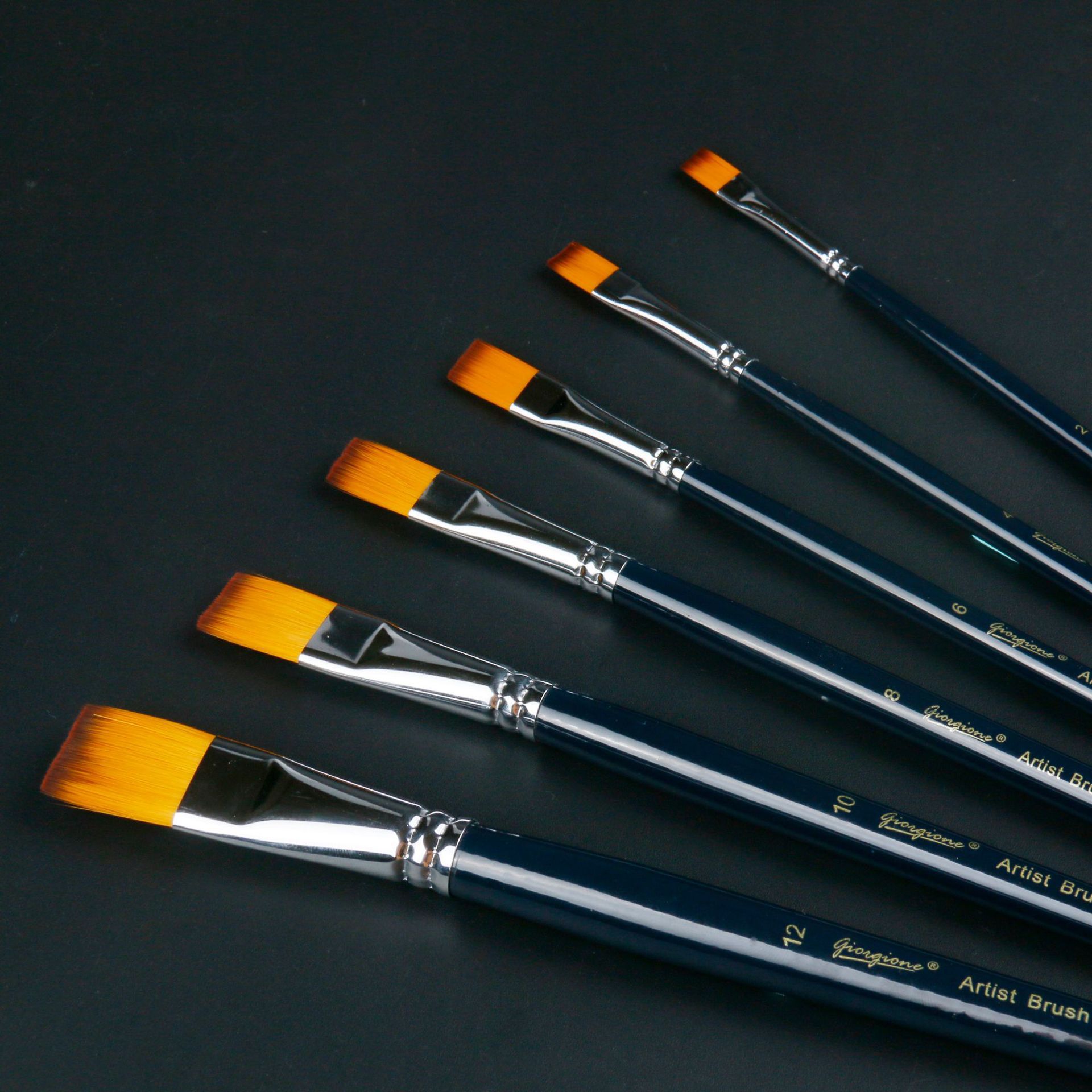 跨境油画笔6支装套装 乔尔乔内画室美术排笔水粉水彩儿童勾线笔