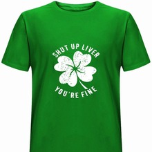 速卖通热卖幸运三叶草爱尔兰圣帕特里克节3D数码印花日常短袖T恤