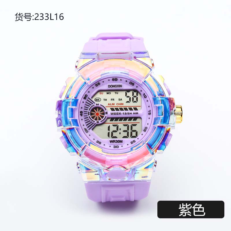 23 New Student Colorful Electronic Watch Ins Fashion Primary and Secondary School Children Sports Watch Multifunctional Luminous