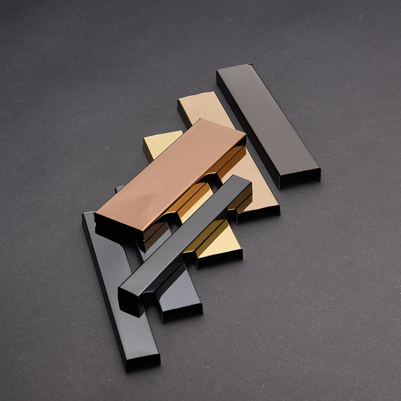 不锈钢装饰条玫瑰金天花黑钢色地脚线钛金收口条酒店客厅装饰