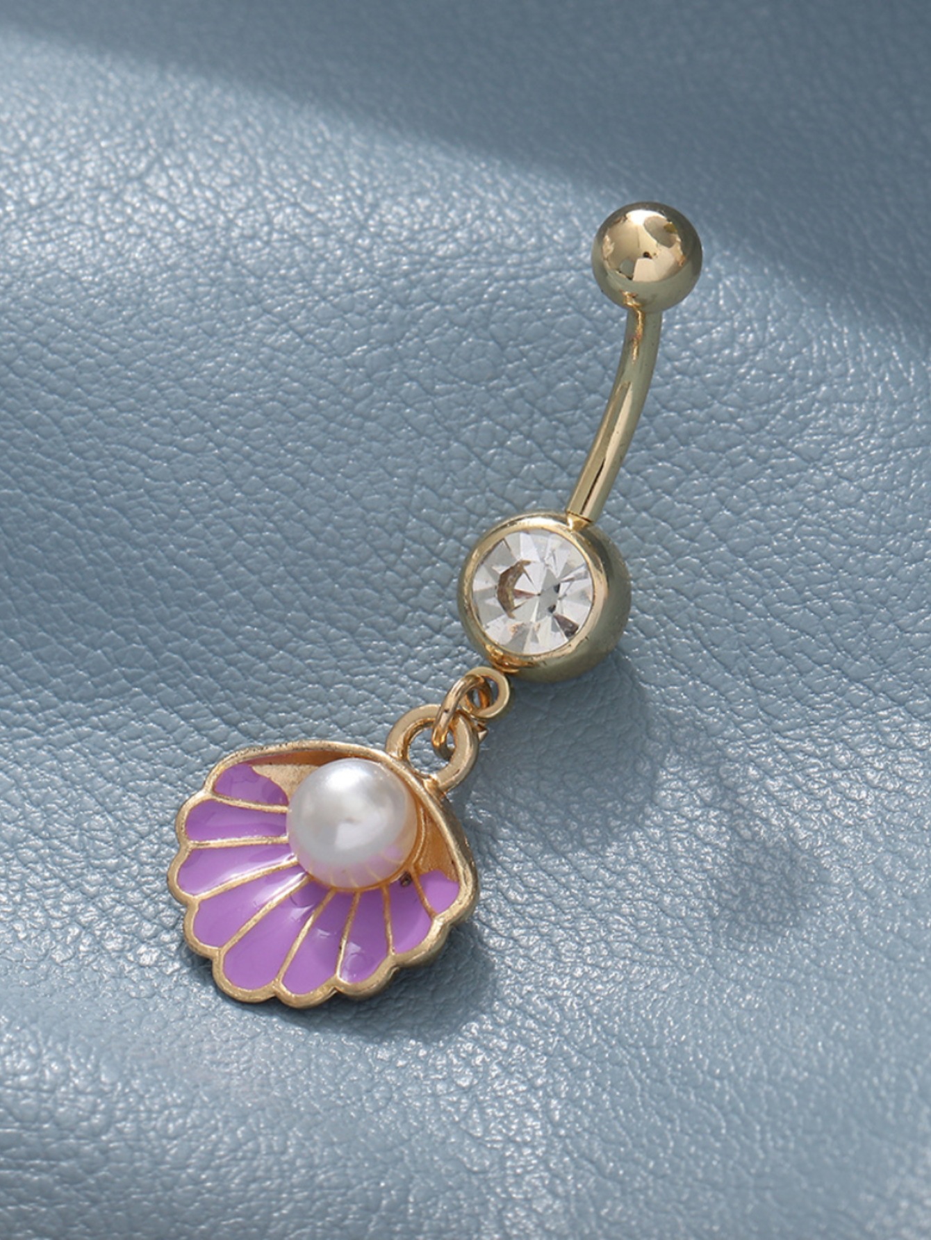 欧美跨境性感微镶锆石贝壳珍珠钉脐饰不锈钢人体穿刺肚脐环-阿里巴巴