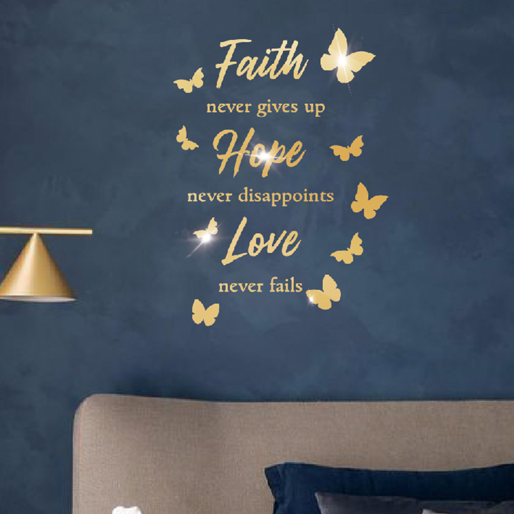 faith hope love英文字母镜面贴 sm166 亚克力镜面墙贴faith贴纸