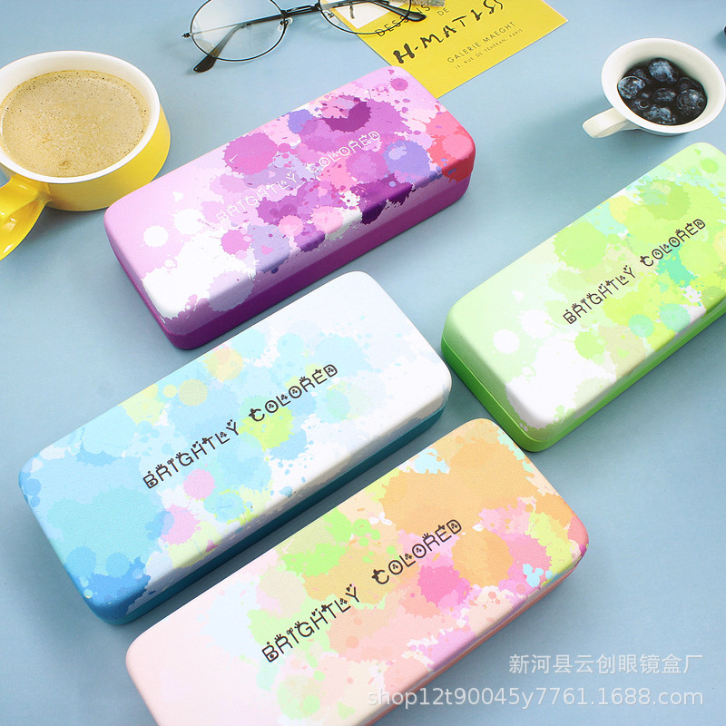 Large Frame Fashion Cartoon Fresh Glasses Case Student Small Floral Square Box Glasses Case Can Be Used as Word Myopia Glasses Case