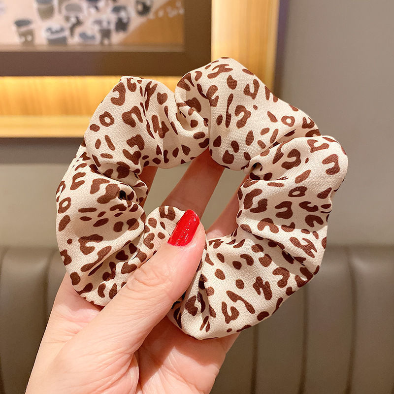 Korean Style Internet Celebrity Milk Tea Color Fabric Large Intestine Ring Hair Band Hair Rope Female Ponytail Hair String Temperament Hair Band Hair Accessories