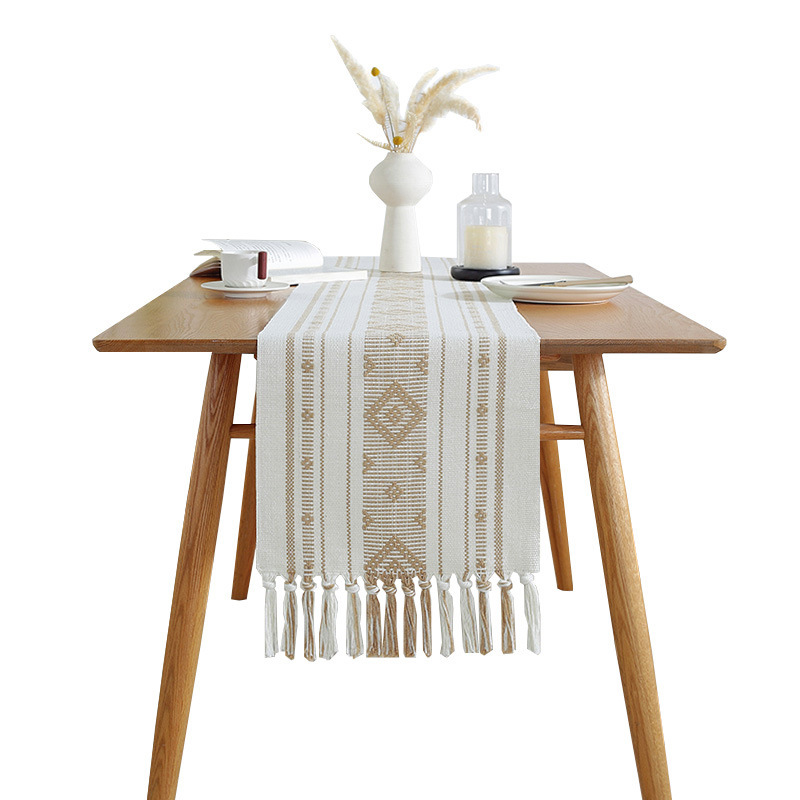 Amazon Table Runner Woven Jacquard Cotton Thread Cover Towel Tea Table Bohemian Long Tablecloth Five-Bucket Cabinet Bedroom Bed Runner