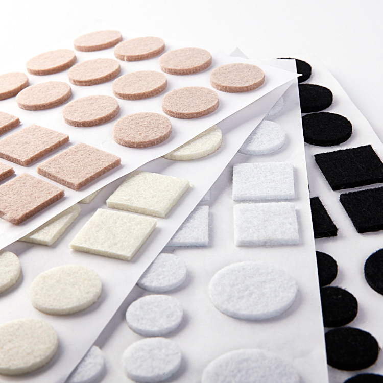 厂家直供自粘毛毡垫片 灰色黑色棕色圆形毛毡垫 可按图纸定做