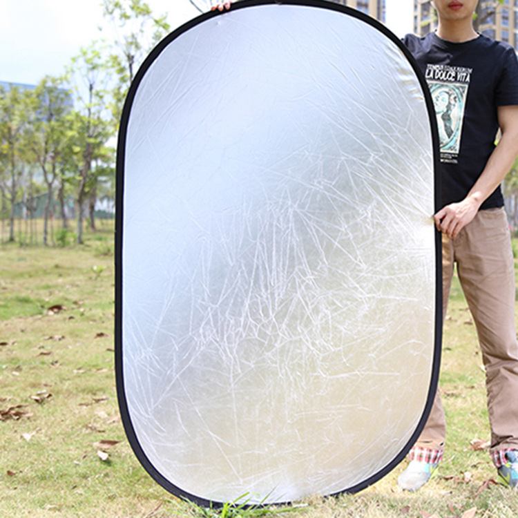 可折叠100*150cm二合一手持摄影板直播拍照手机拍摄金银白反光板