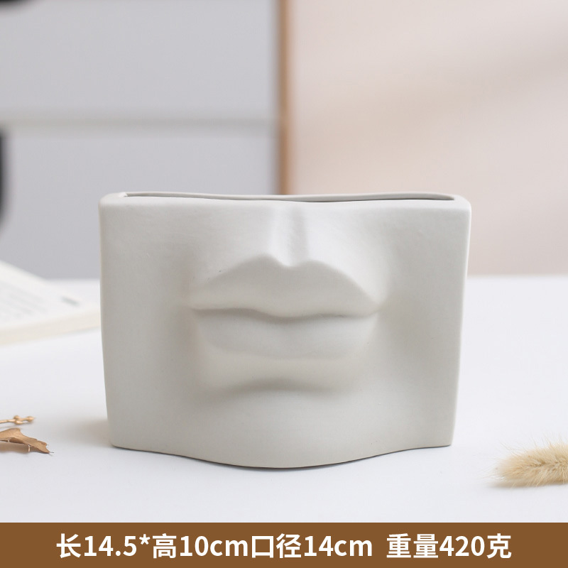 INS Nordic Ceramic Vase Modern Minimalist Art Decoration Creative Decoration Face Facial Features Hydroponic Flower Container