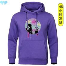 Ukiyo-E Style Anime Funny Printed Hoodie Male Loose Harajuku