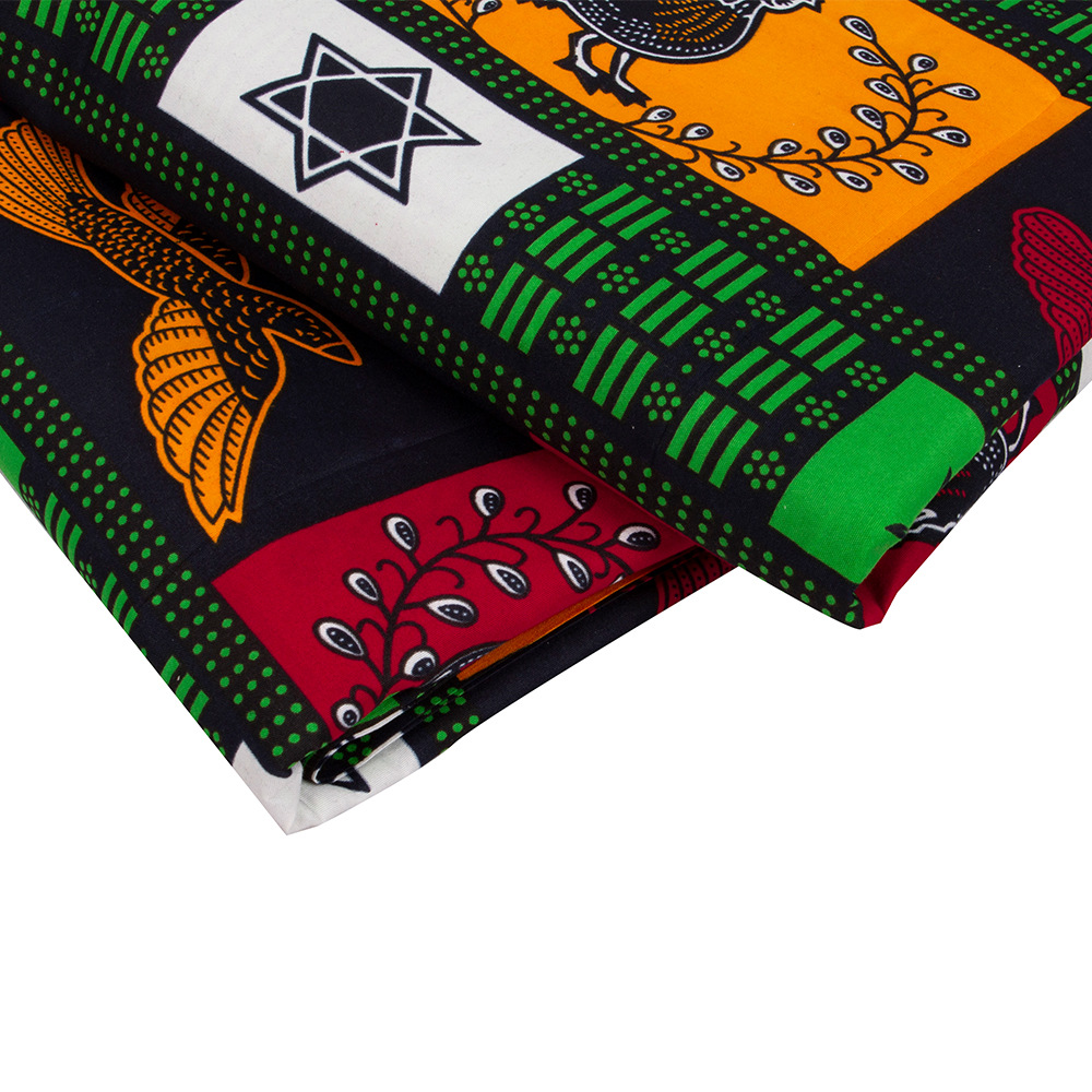 Foreign Trade African Ethnic Batik Printing Fabric Double-Sided Polyester Cerecloth Printing Cerecloth Printing Cross-Border Supply Wholesale