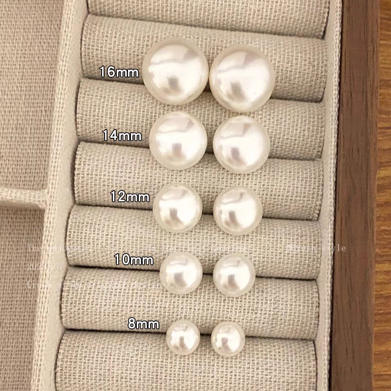 ins style fever same style hong kong style retro high-grade luoluo strong light pearl stud earrings high quality silver pin earrings