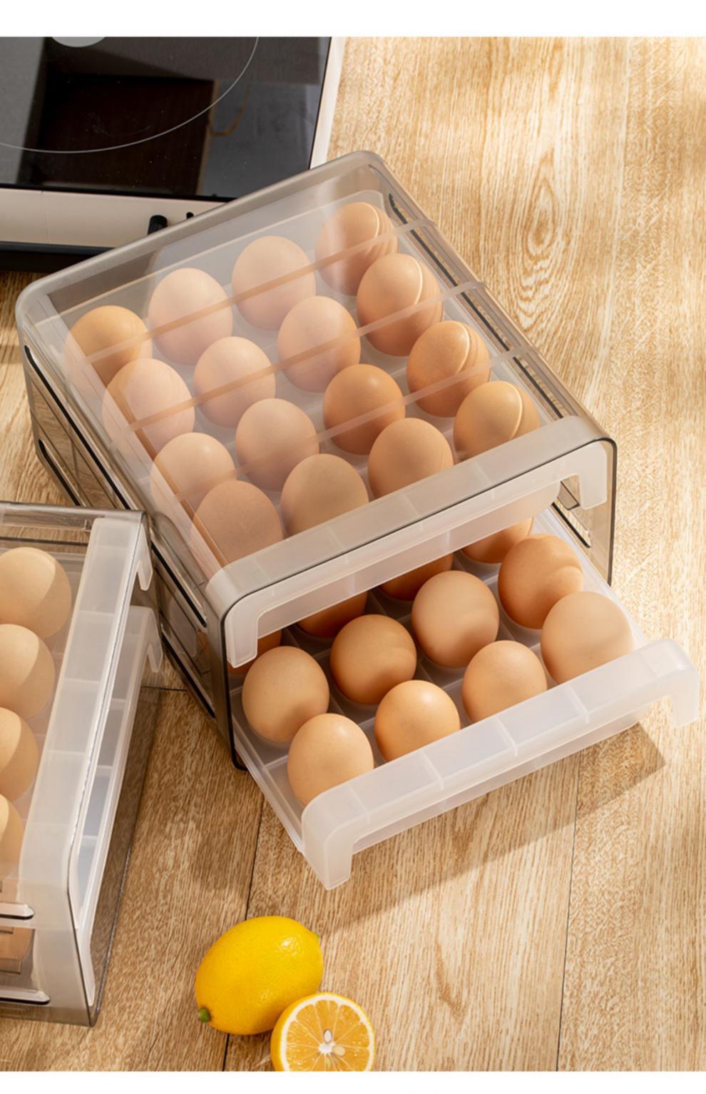装鸡蛋的盒子防摔收纳盒筐户外便携创意长方型塑料胶盒透明耐高温
