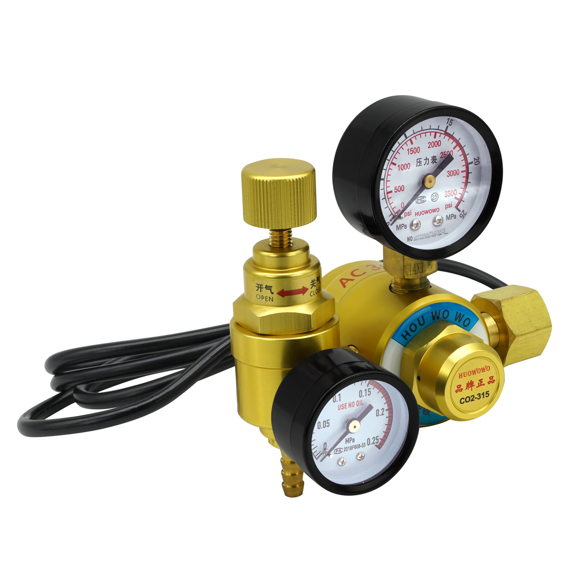 新款二保焊二氧化碳加热节能减压阀两级减压气体减压器跨境热销