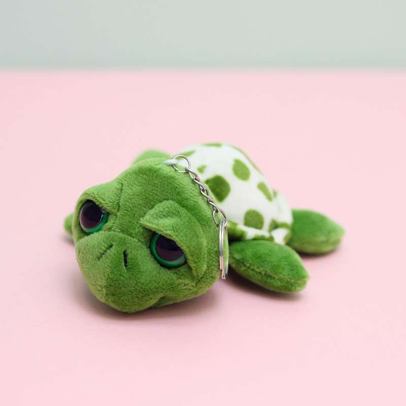 Cute Big Eyes Turtle Plush Key Chain Pendant Turtle Small Doll Turtle Doll Girls' Gifts Schoolbag Lanyard