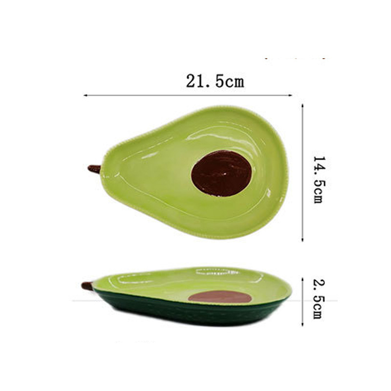 Ceramic Tableware Avocado Bowl Plate Cute Household Rice Bowl Couple Bowl Baking Tray Creative Children Breakfast Plate Fish Dish