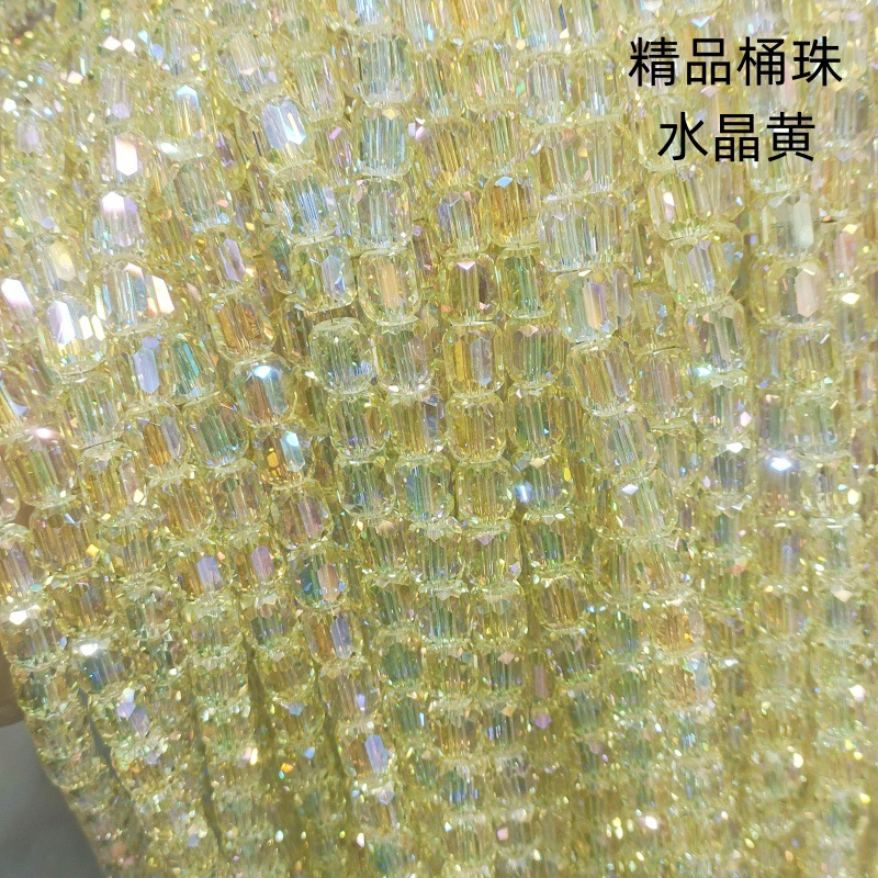 8mm Cut Cylindrical Crystal Barrel Beads DIY Handmade Crystal Glass Bead Bracelet Beaded Loose Beads Ornament Accessories