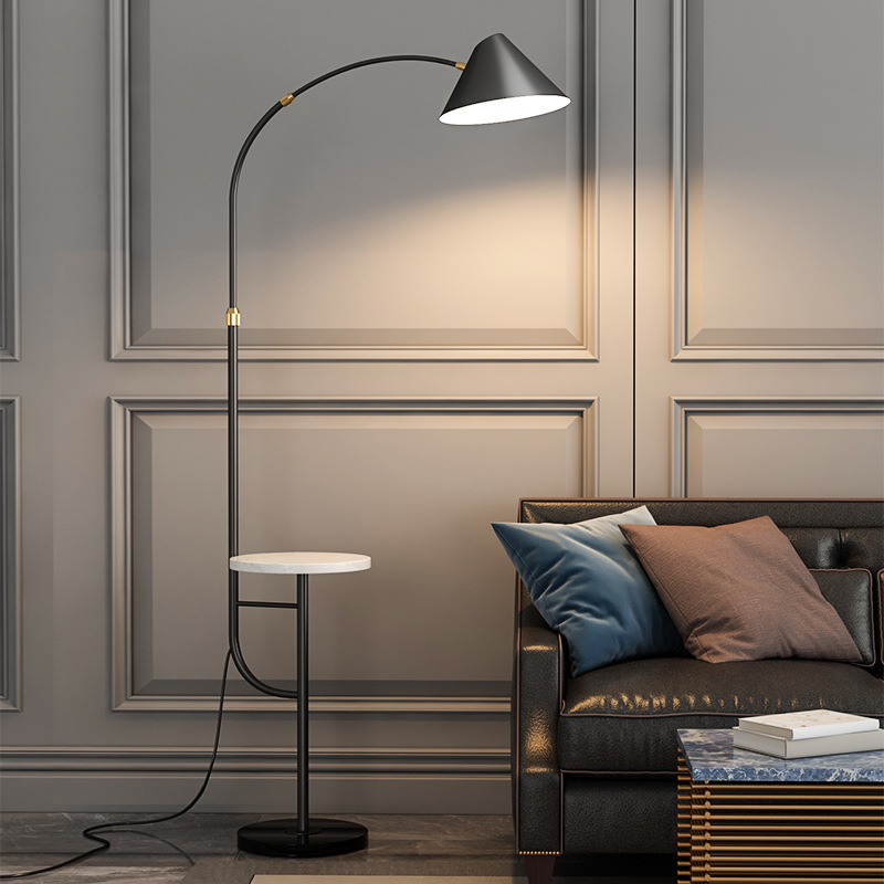 落地灯客厅卧室简约现代北欧床头灯创意轻奢抽屉充电茶几沙发立灯